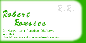 robert romsics business card